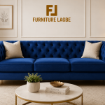 Blue Tufted Sofa