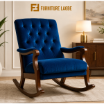 Royal Blue Velvet Rocking Chair