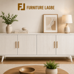 White Fluted Sideboard